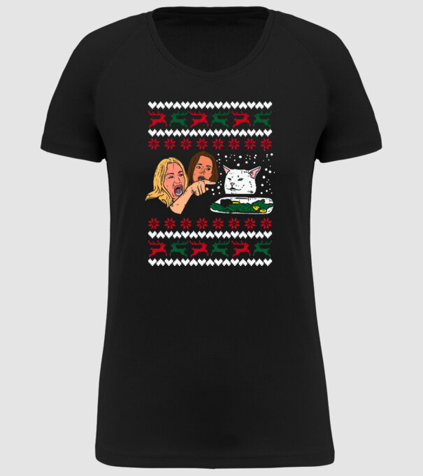 Pulovăr de Crăciun meme model negru pe tricou