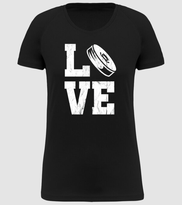 Love hockey model negru pe tricou