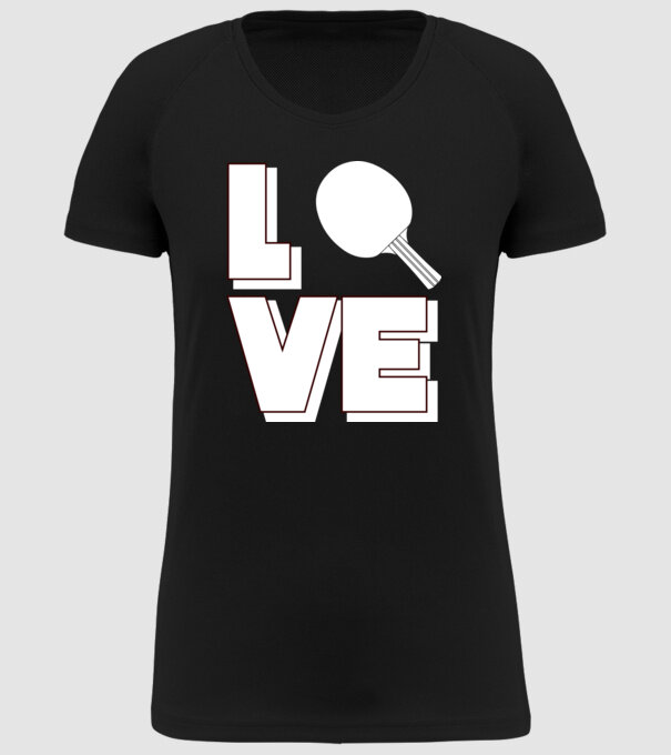 Love pingpong model negru pe tricou