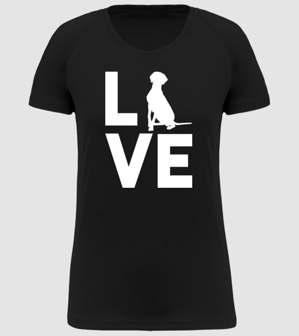 LOVE Vizsla model negru pe tricou