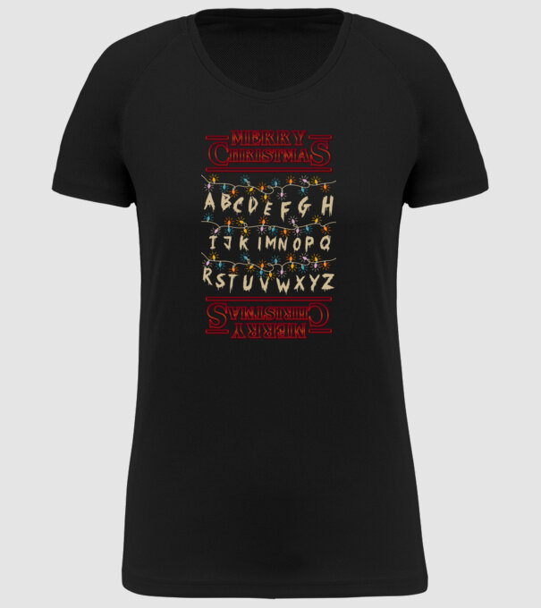 Merry Stranger Christmas model negru pe tricou