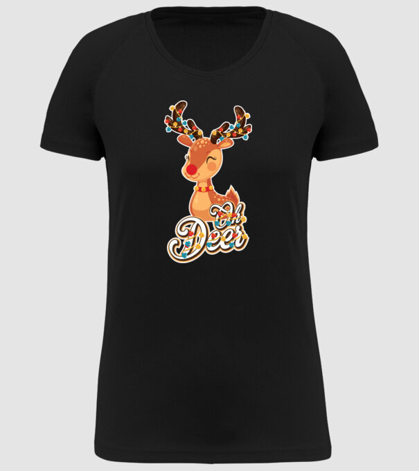 Oh deer model negru pe tricou