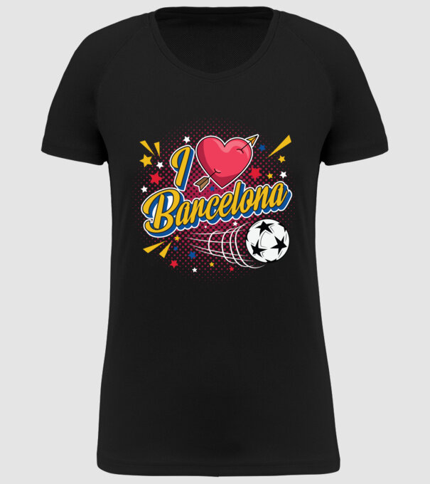 Popart Barcelona model negru pe tricou