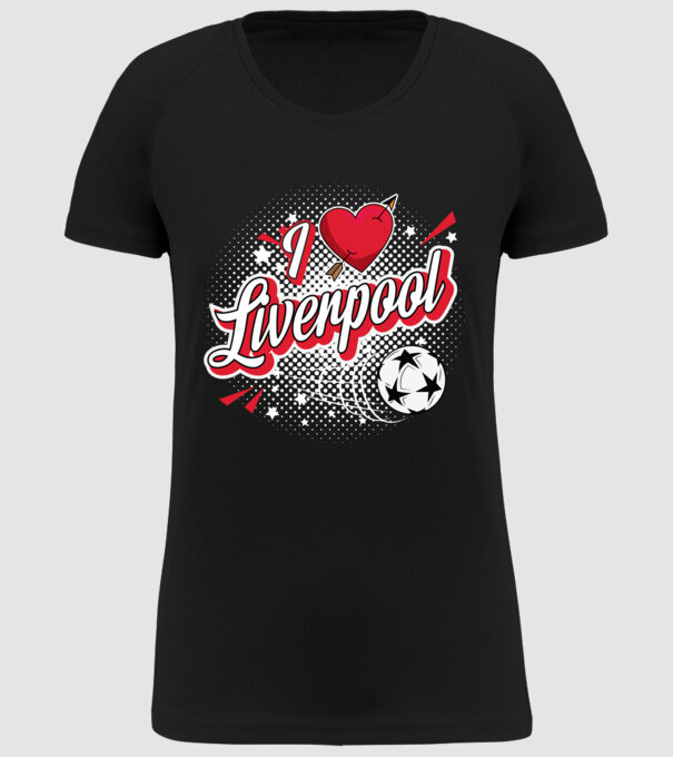 Popart Liverpool model negru pe tricou