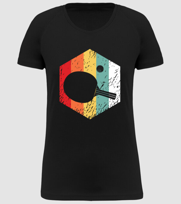 Retro Ping Pong model negru pe tricou