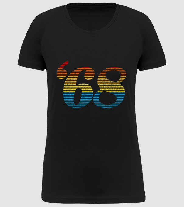 Retro Birthday 1968 model negru pe tricou