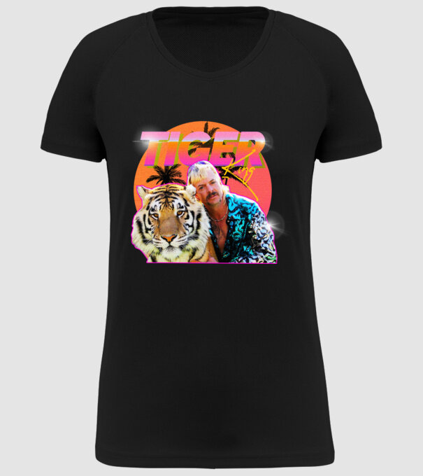 RETRO TIGER KING model negru pe tricou