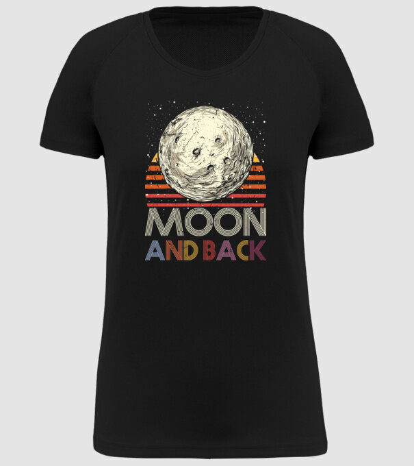 Retro vintage love you to the moon and back MOON model negru pe tricou