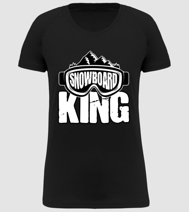 Snowboard king 01 model negru pe tricou
