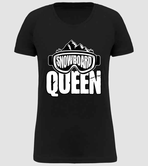 snowboard queen 01 model negru pe tricou