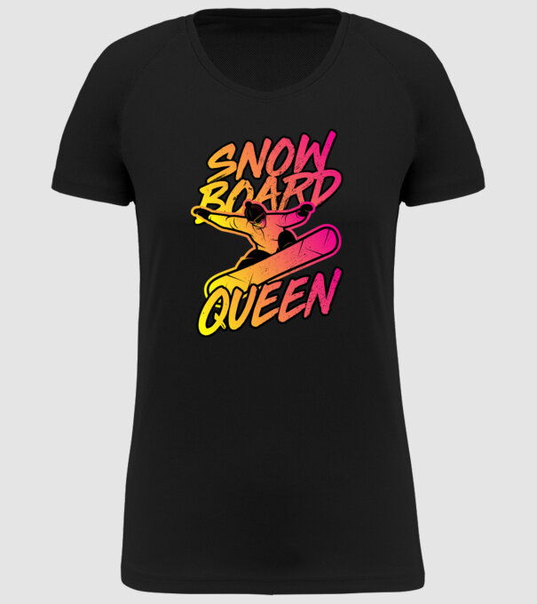 snowboard queen model negru pe tricou