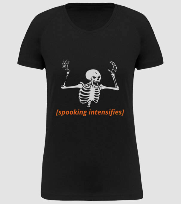 Spooking intensifies model negru pe tricou
