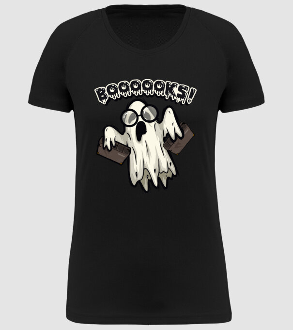 Spooky boookworm model negru pe tricou