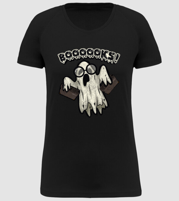 Spooky booookworm model negru pe tricou