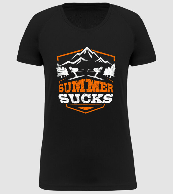 Summer sucks model negru pe tricou