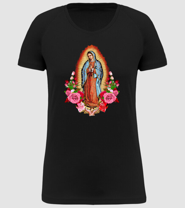 Fecioara Maria model negru pe tricou