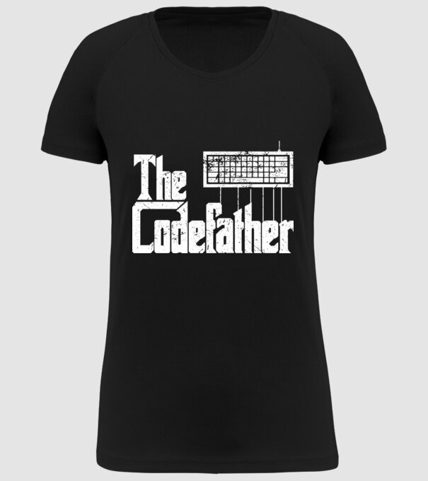 Tricou programator The Codefather model negru pe tricou