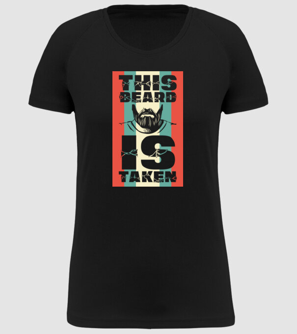This beard is taken Retro model negru pe tricou