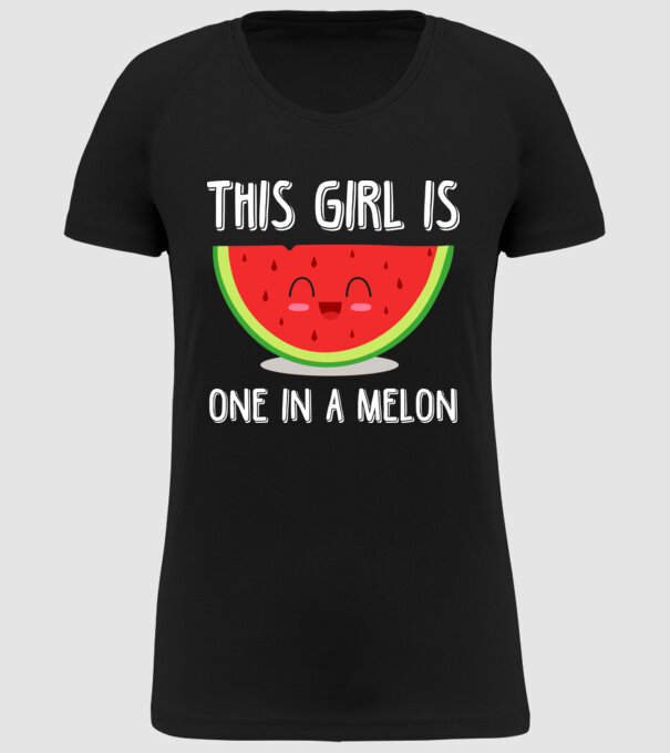 This girl is one in a melon white model negru pe tricou