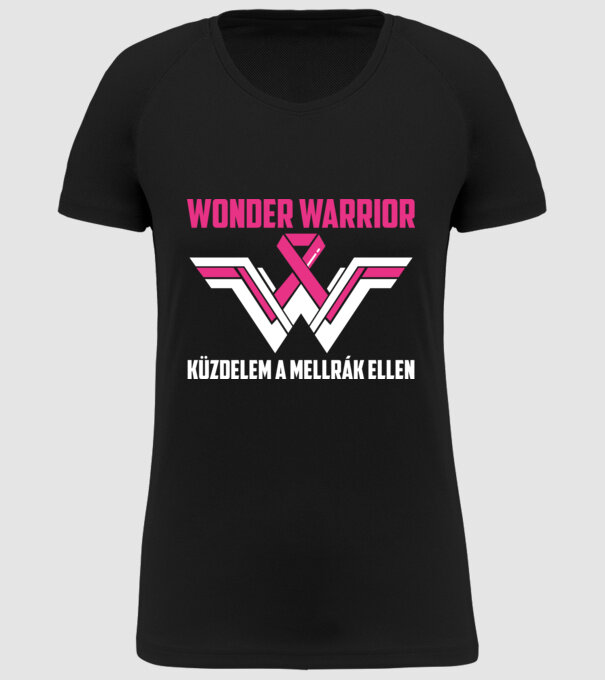WONDER WARRIOR model negru pe tricou