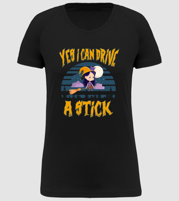 Yes, i can drive a stick model negru pe tricou