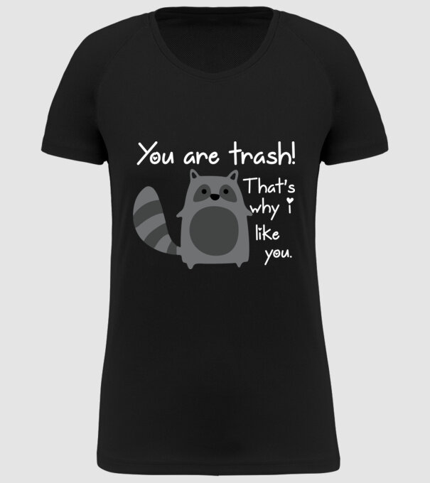You are trash! model negru pe tricou