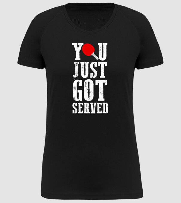 You just got served model negru pe tricou