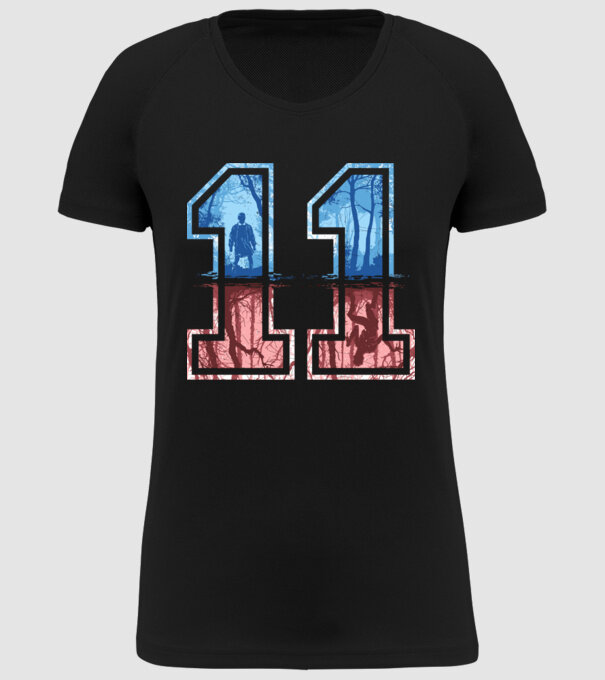 11 eleven stranger things model negru pe tricou