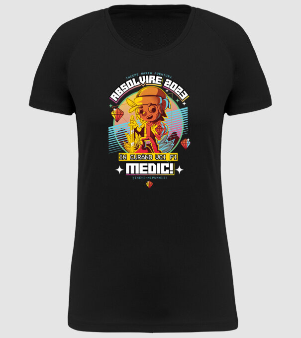 absolvire 2023 medic model negru pe tricou