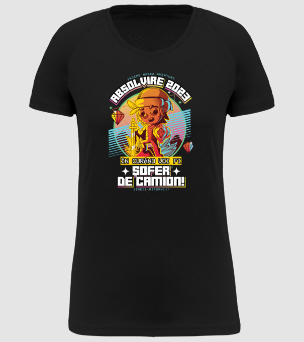 absolvire 2023 șofer de camion model negru pe tricou