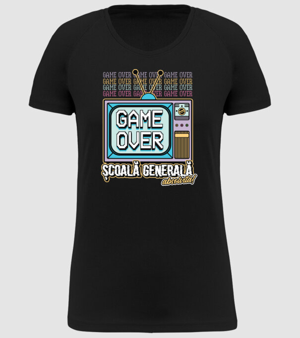 Absolvire retro școală generală model negru pe tricou