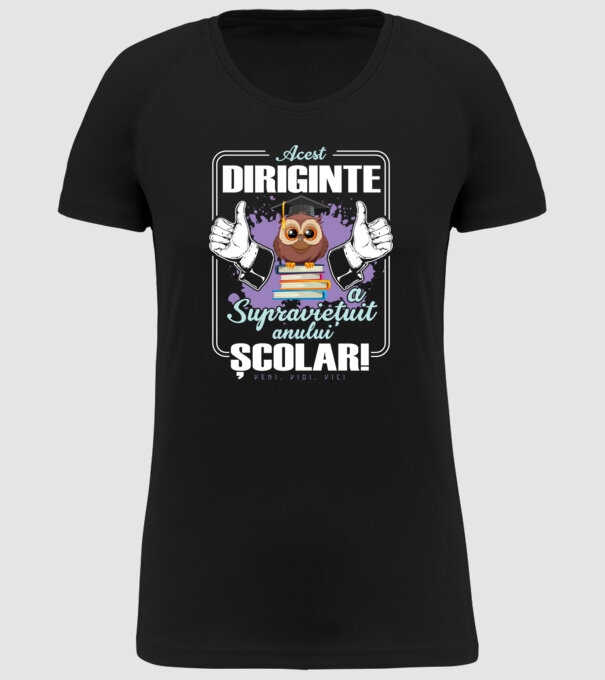 Acest diriginte a supraviețuit anului școlar! - veni, vidi, vici model negru pe tricou