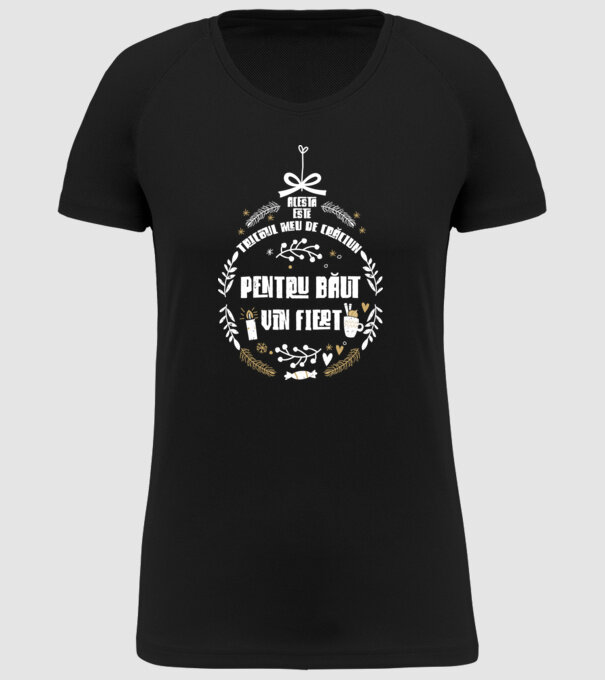 acesta este tricoul meu de Crăciun_pentru băut vin fiert model negru pe tricou