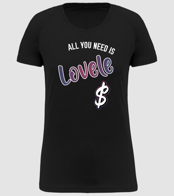 All you need is lovele model negru pe tricou