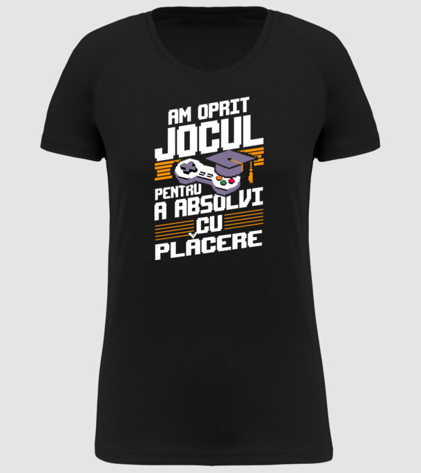 Am oprit jocul absolvent negru model negru pe tricou