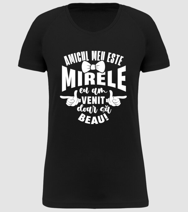 Amicul meu este mirele model negru pe tricou