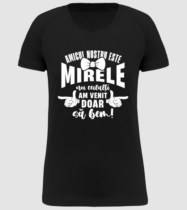 Amicul nostru este mirele model negru pe tricou
