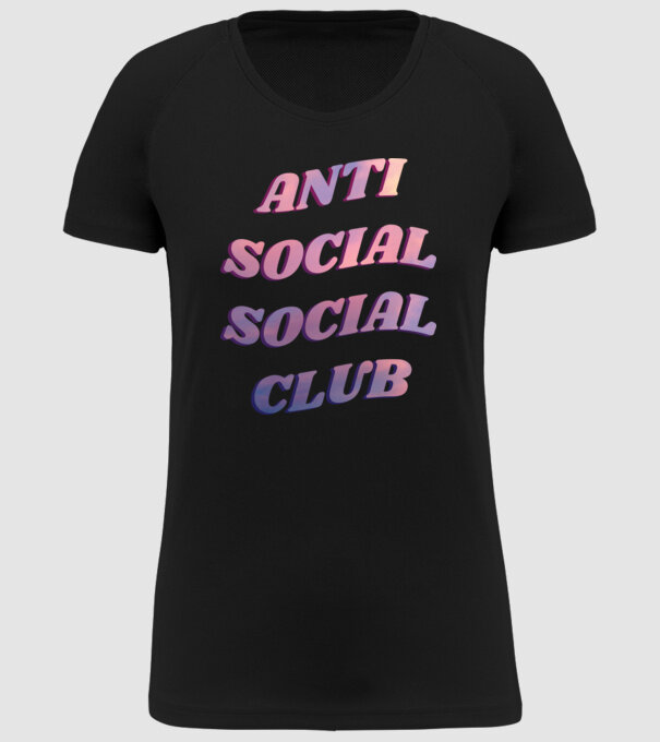 Anti social social club pink model negru pe tricou