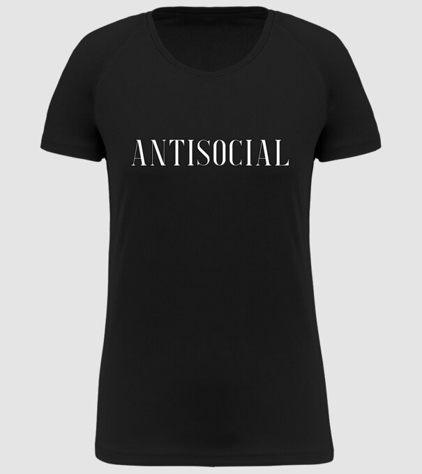 Antisocial model negru pe tricou
