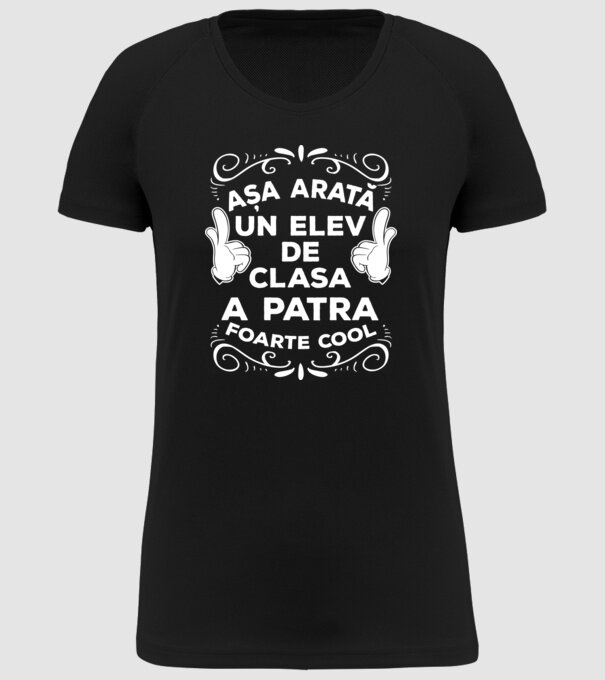 Așa arată un elev de clasa a patra foarte cool model negru pe tricou