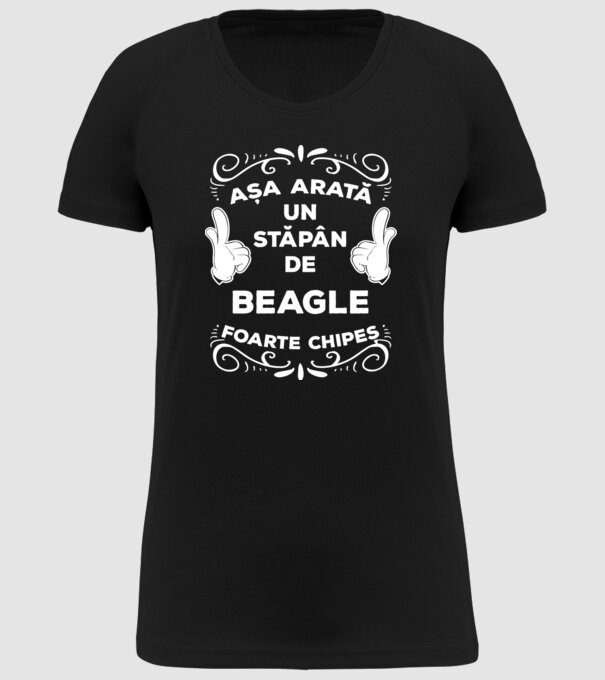 Așa arată un stăpân de Beagle foarte chipeș model negru pe tricou