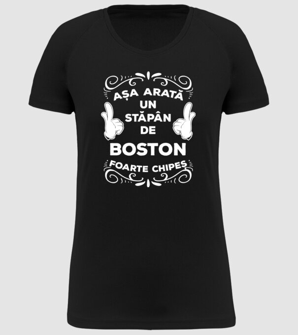 Așa arată un stăpân de Boston Terrier foarte chipeș model negru pe tricou