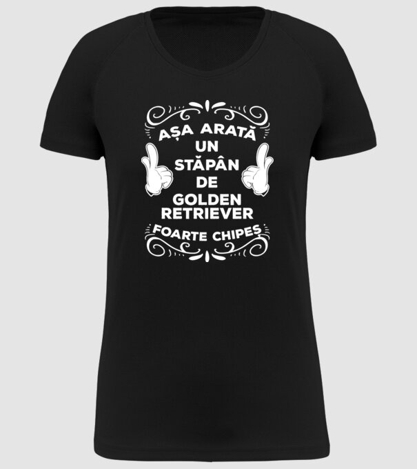 Așa arată un stăpân de Golden retriever foarte chipeș model negru pe tricou