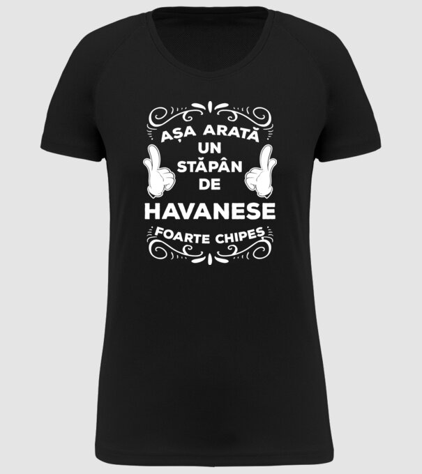 Așa arată un stăpân de Havanese foarte chipeș model negru pe tricou