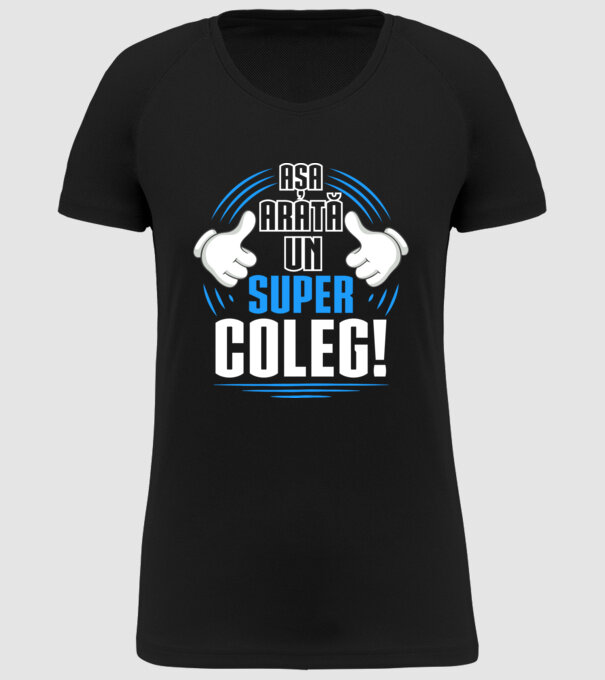 Așa arată un super coleg D4769145 model negru pe tricou