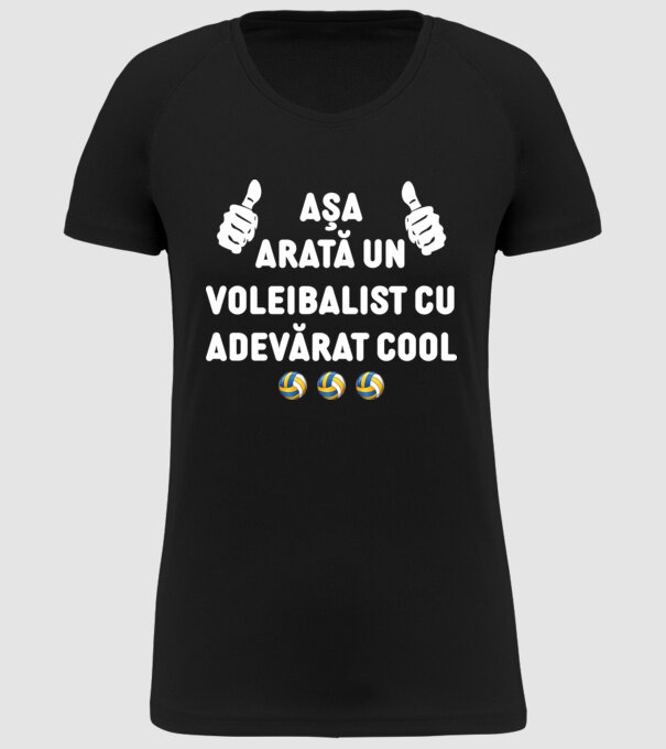 Așa arată un voleibalist cu adevărat cool model negru pe tricou