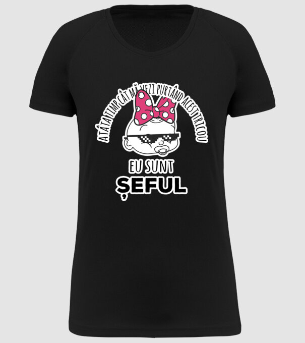 atâta timp cât mă vezi purtând acest tricou, eu sunt șeful model negru pe tricou