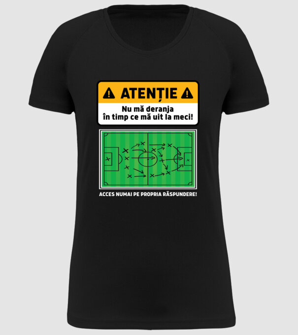Atenție - Nu mă deranja, în timp ce mă uit la meci model negru pe tricou