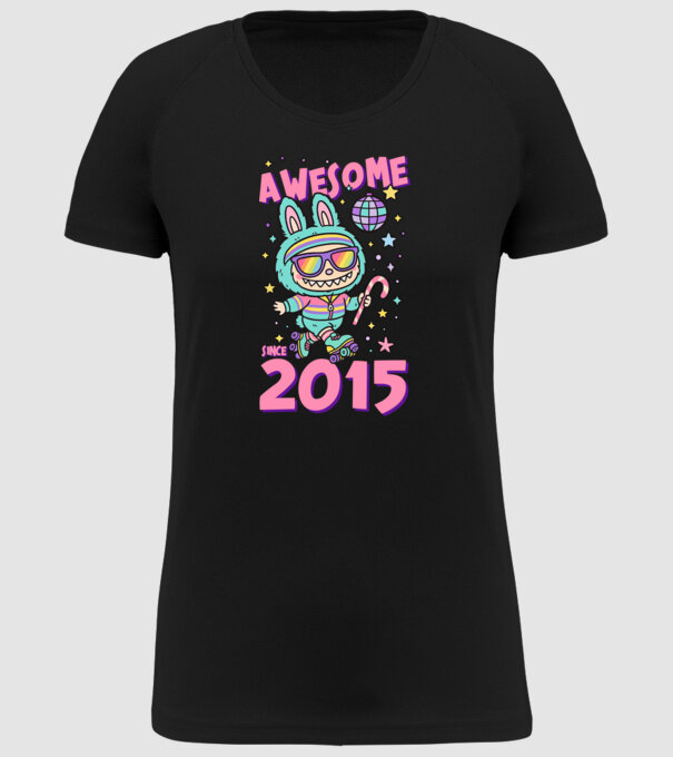 Awesome since 2015 - Labubu model negru pe tricou