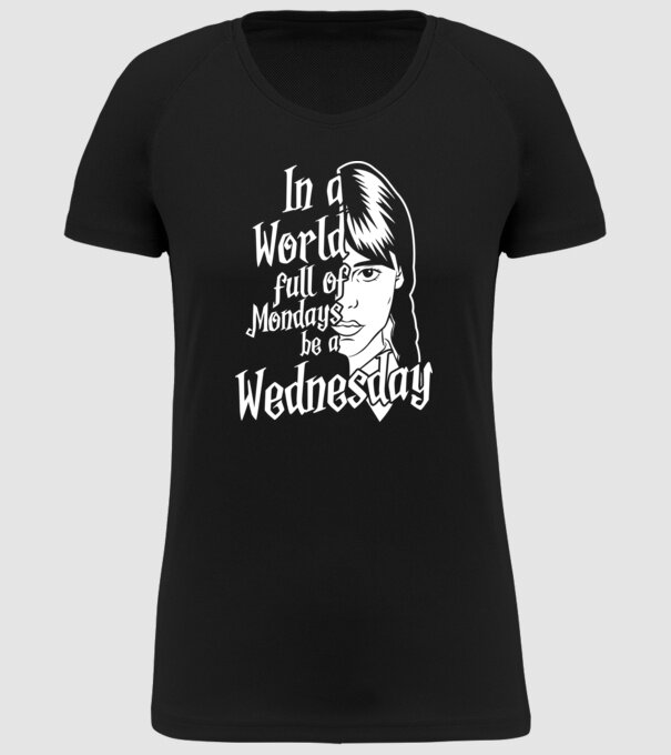 Be a Wednesday model negru pe tricou